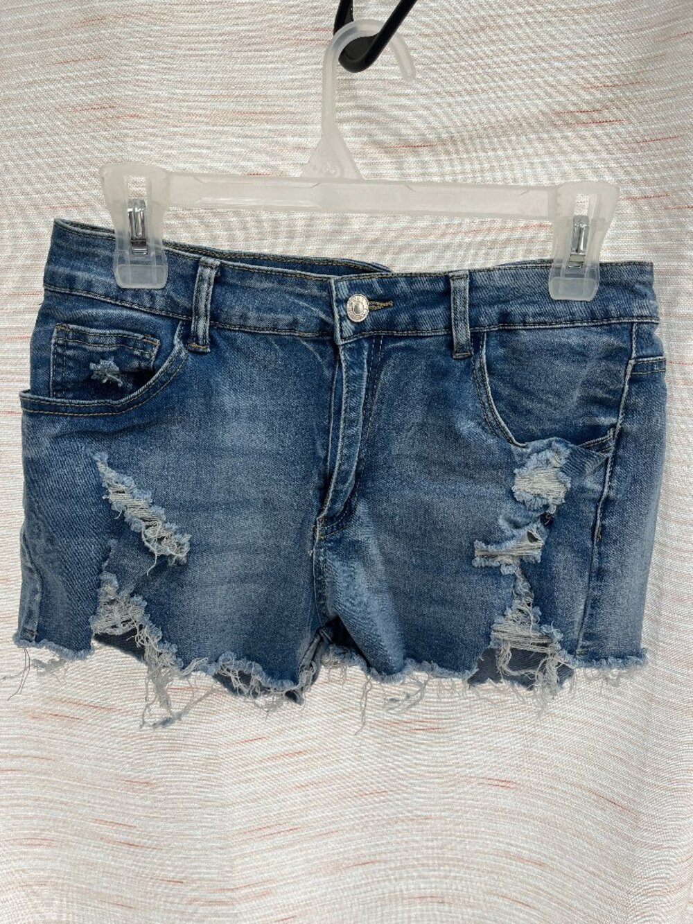 Large Light Blue Stretchy Jean Shorts Shein (041)